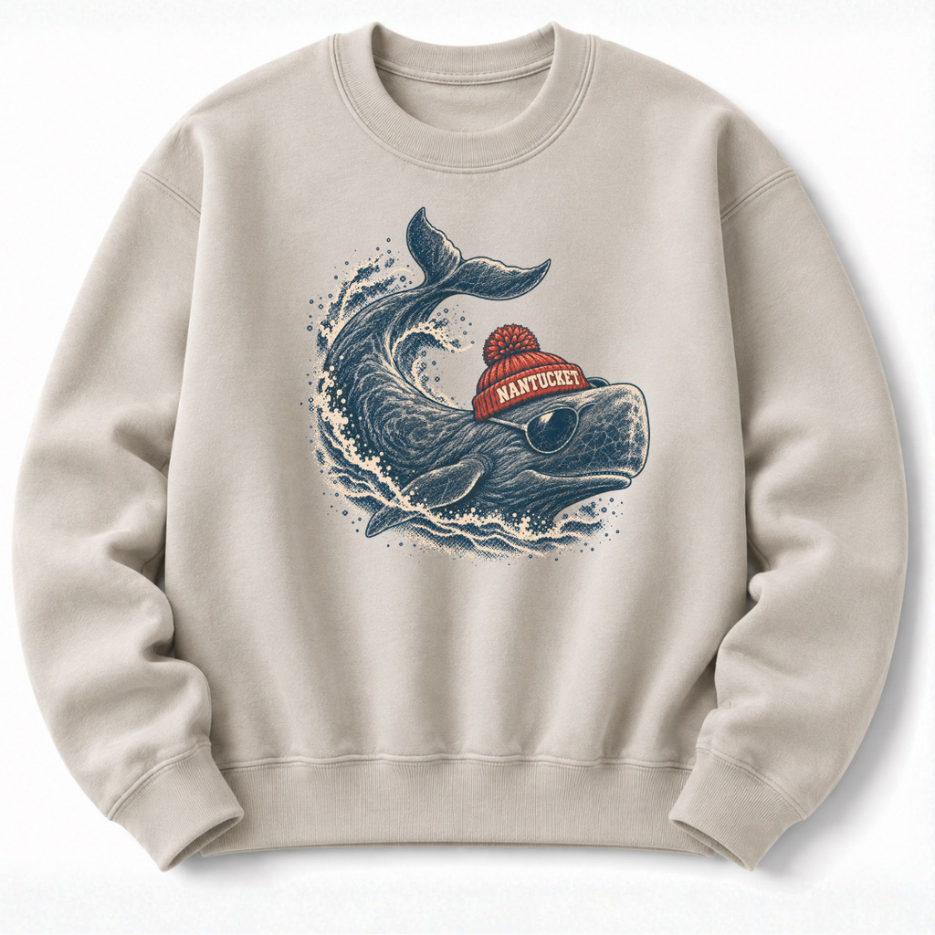 Whale Beanie Sweatshirt