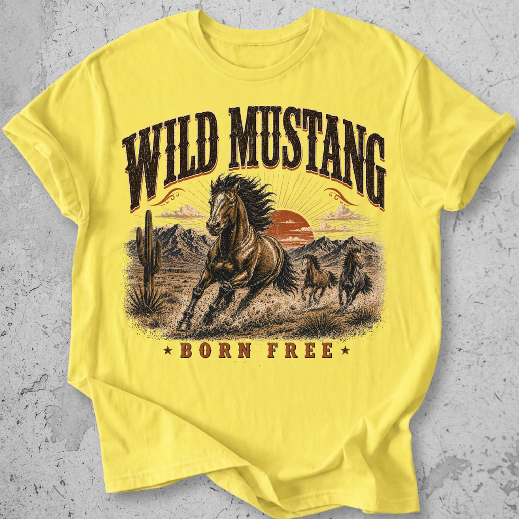 Wild Mustang Born Free T-Shirt