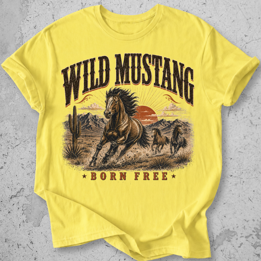 Wild Mustang Born Free T-Shirt