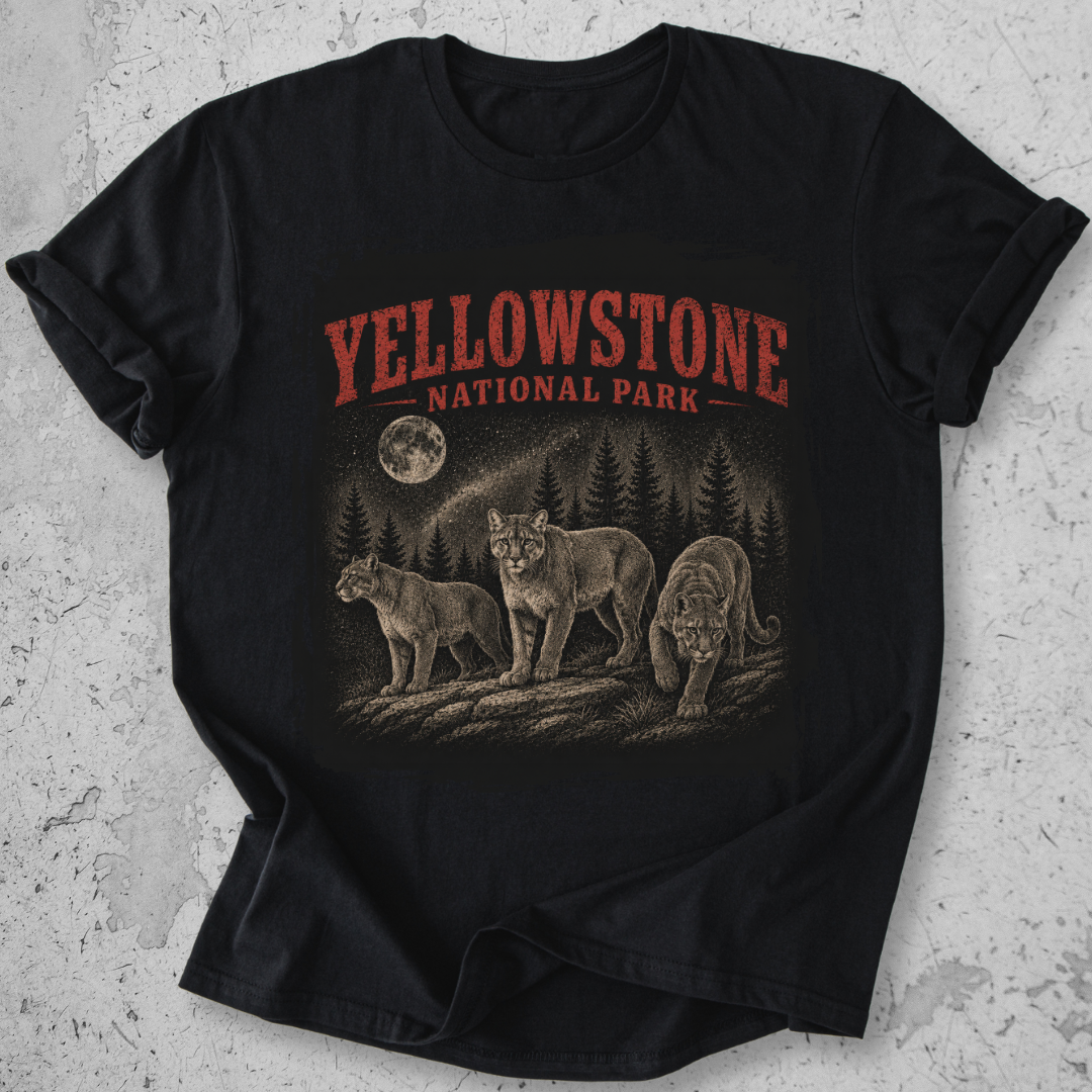Yellowstone Mountain Lion  Vintage  T-Shirt