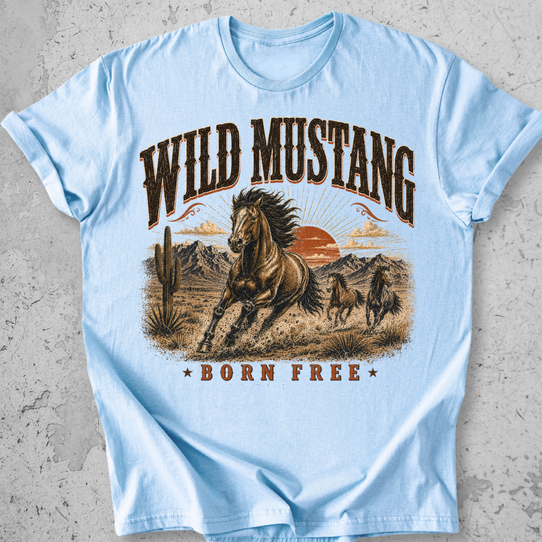 Wild Mustang Born Free T-Shirt