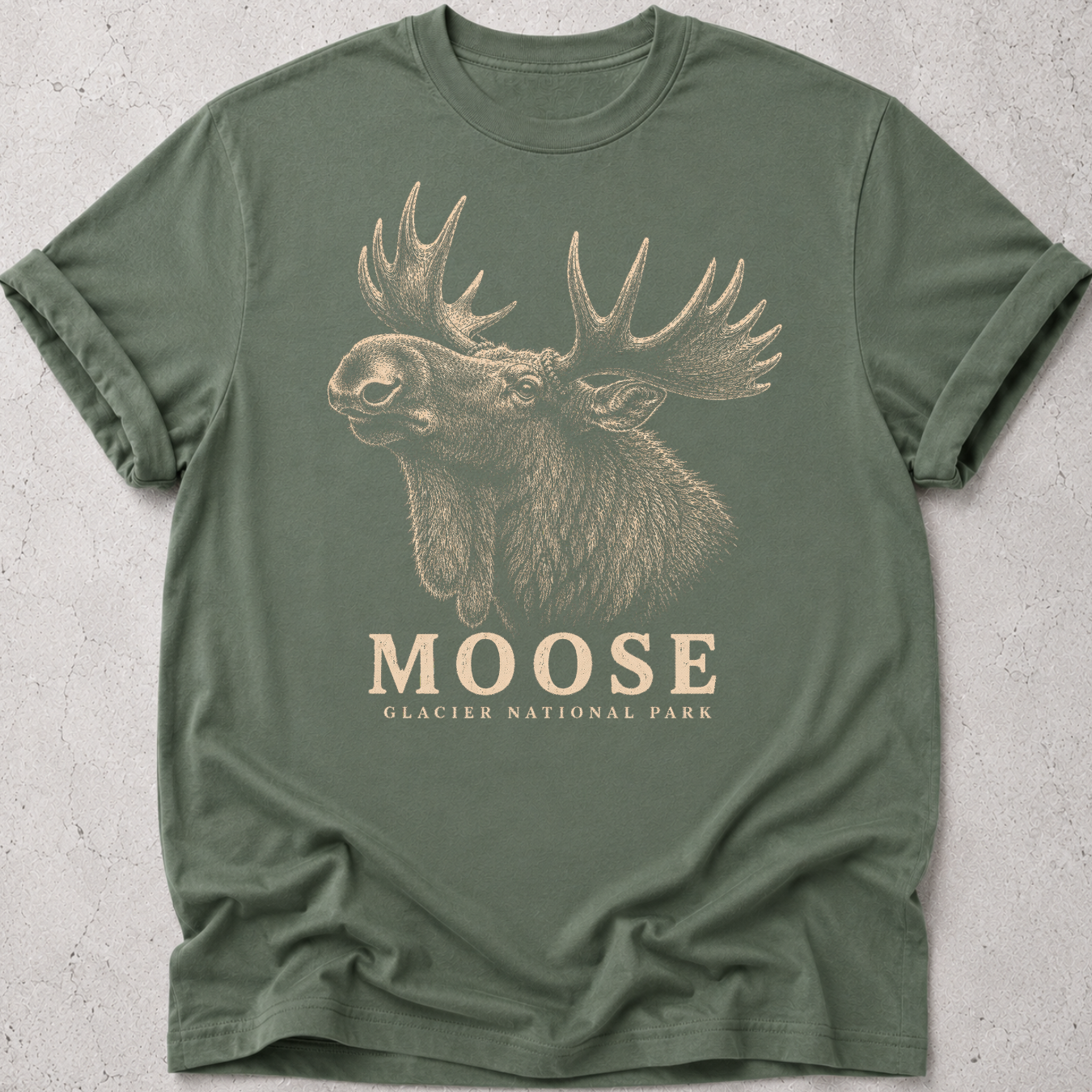 Glacier Moose Head  T-Shirt