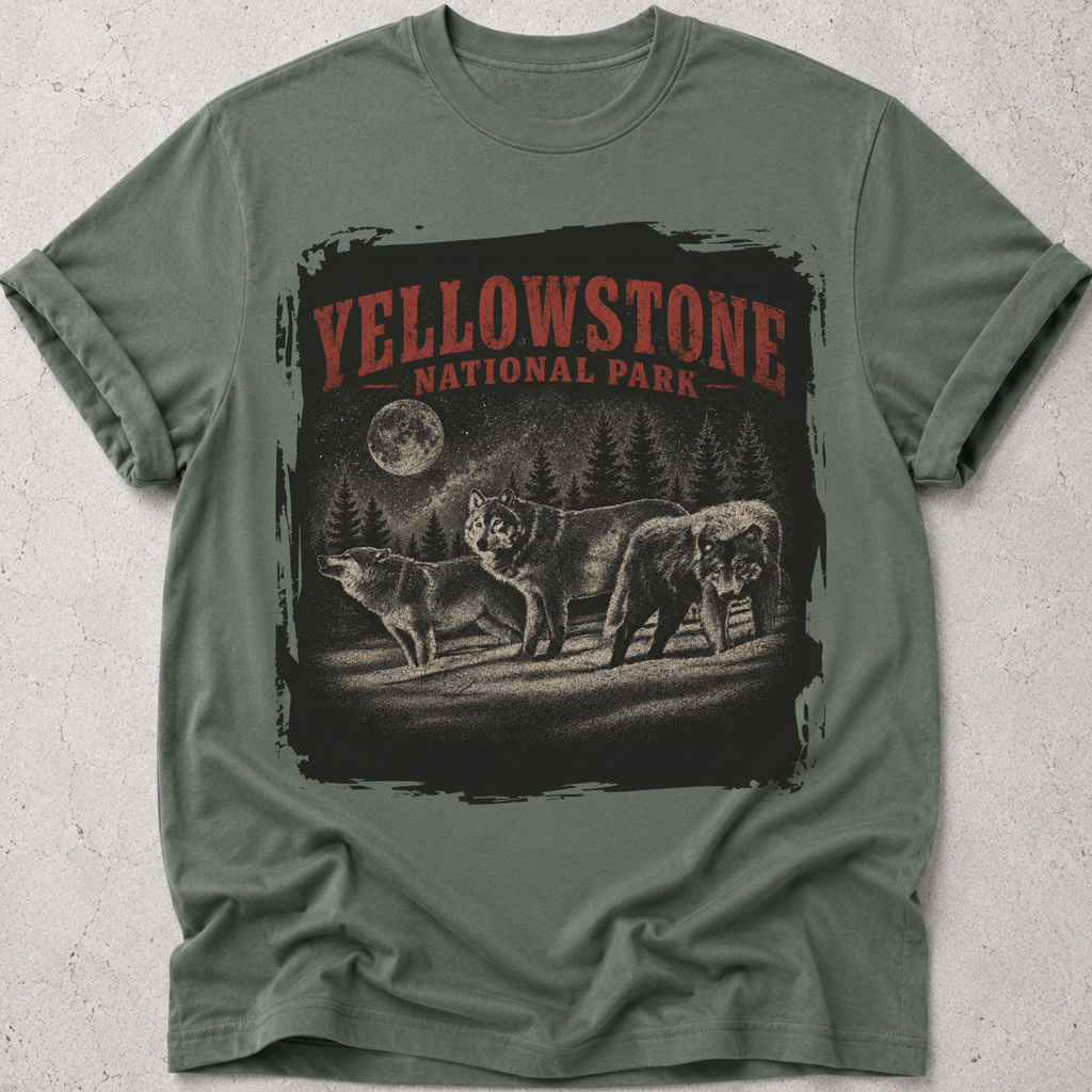 Yellowstone Wolves Vintage T-Shirt
