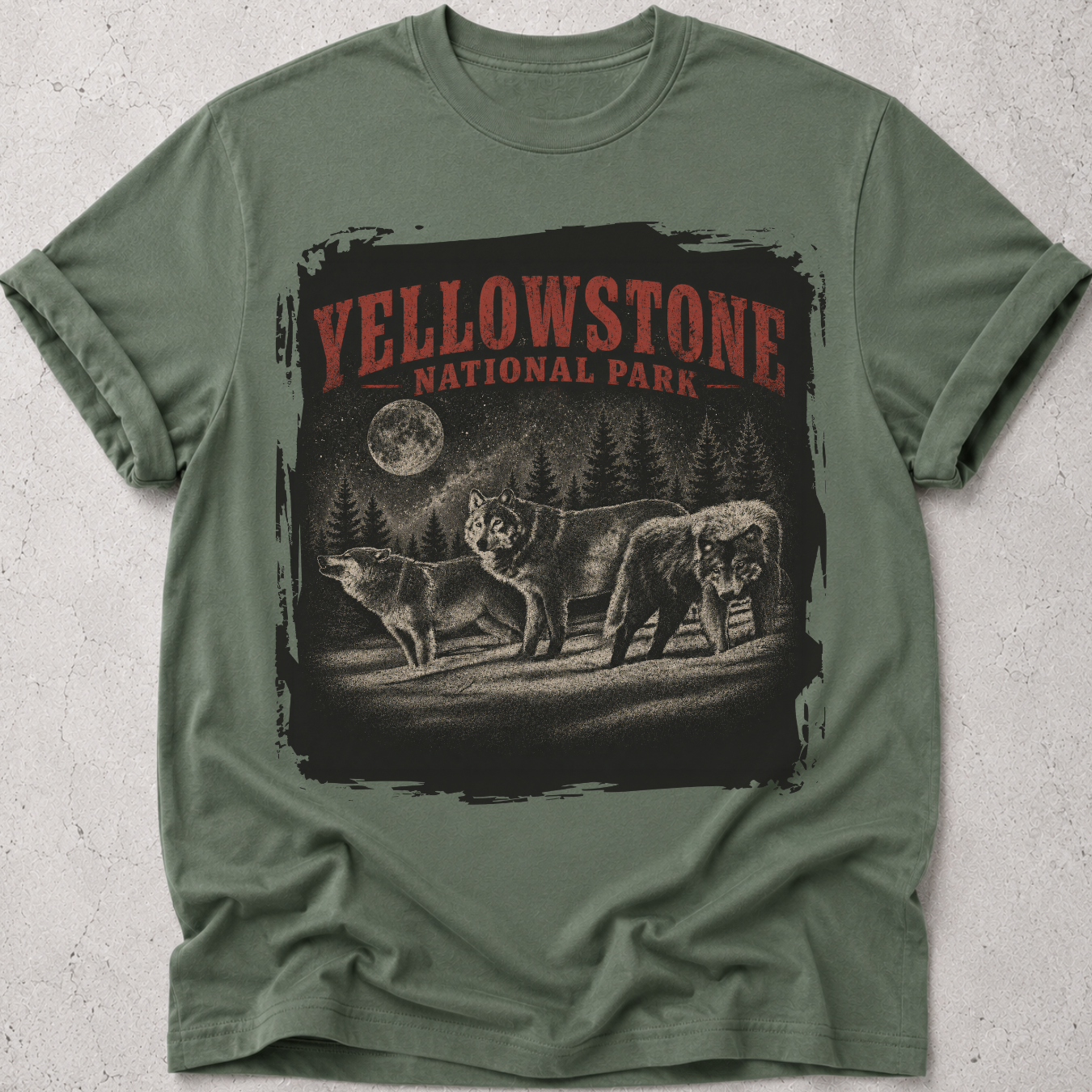 Yellowstone Wolves Vintage T-Shirt