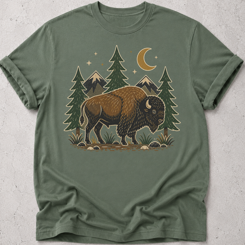 Folk Art Bison T-shirt