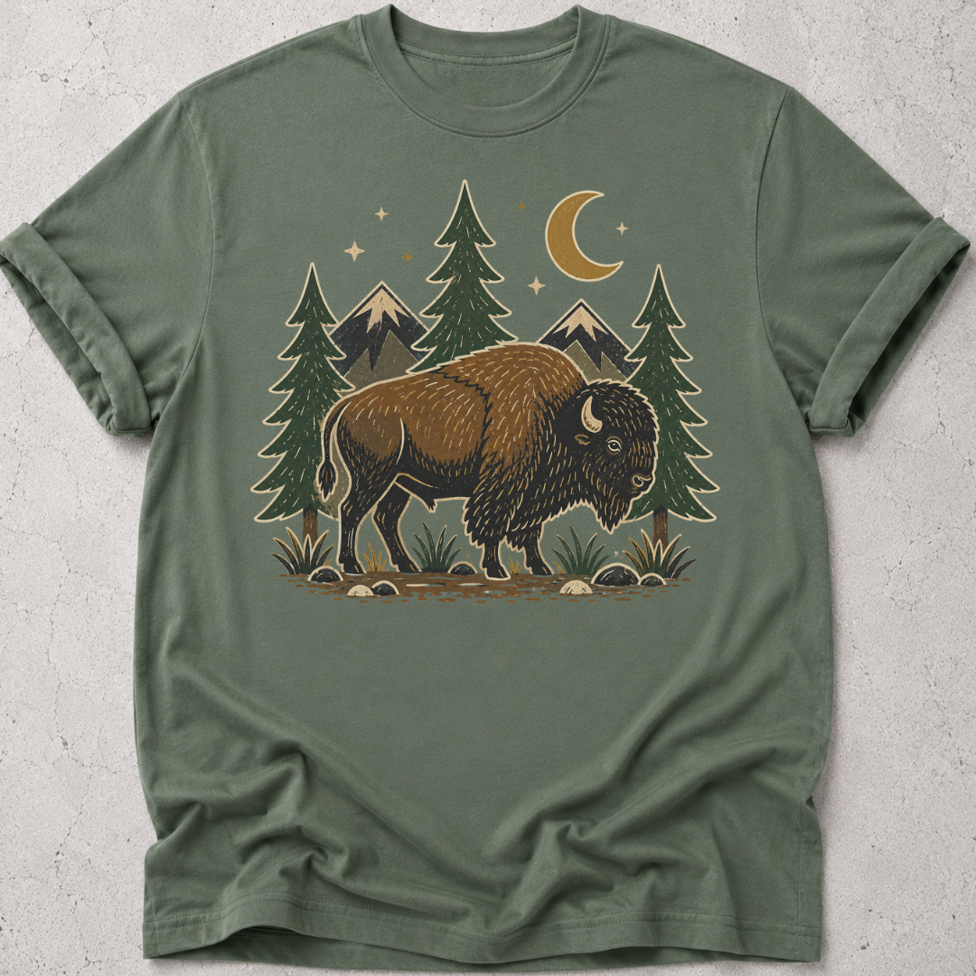 Folk Art Bison T-shirt