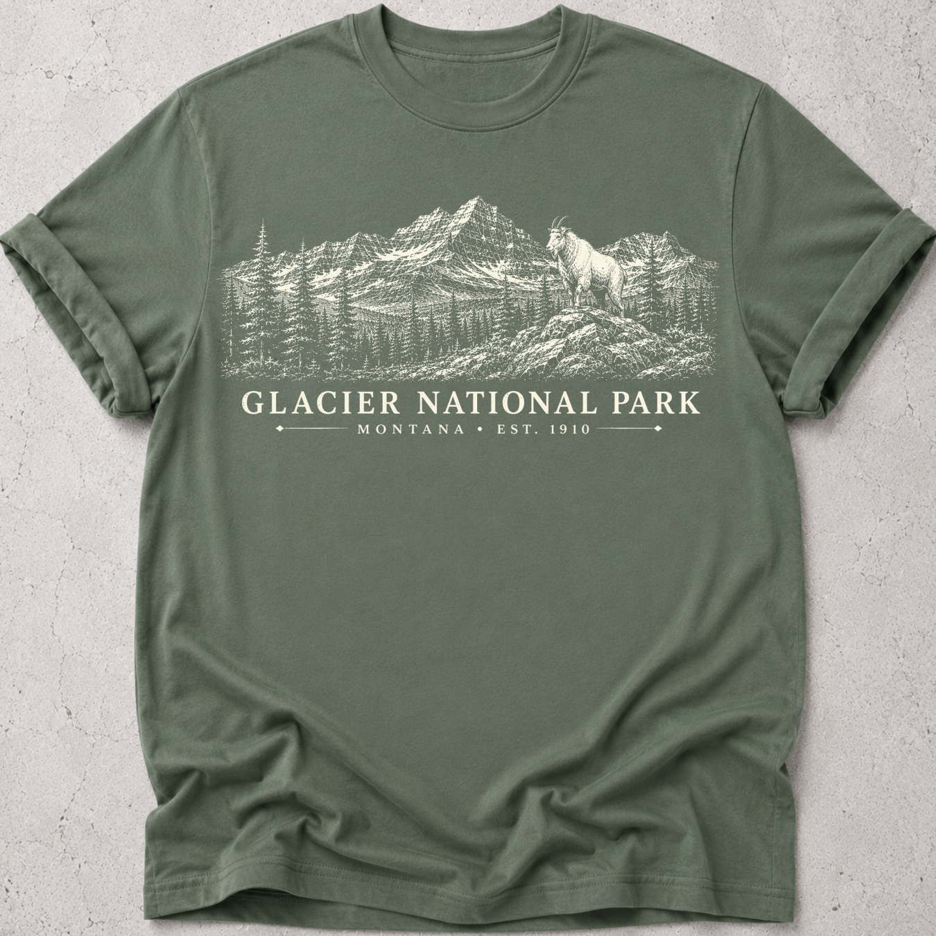 Glacier Park Goat  T-Shirt