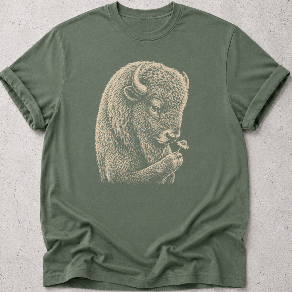 Bison and Prairie Flower T-shirt