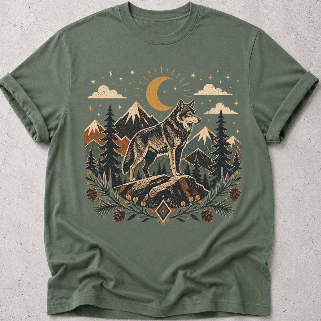 Folk Art Wolf T-shirt