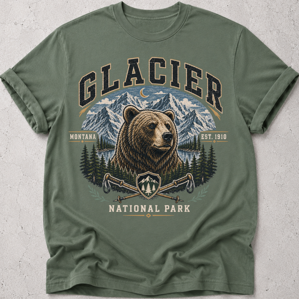 Retro Glacier Park Bear T-Shirt