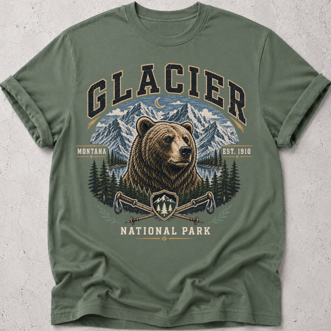 Retro Glacier Park Bear T-Shirt